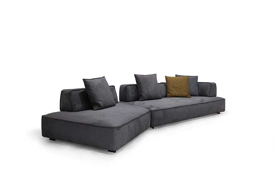 Nubuck Fabric Sofa with Removable Backrest Rover | bmscasa